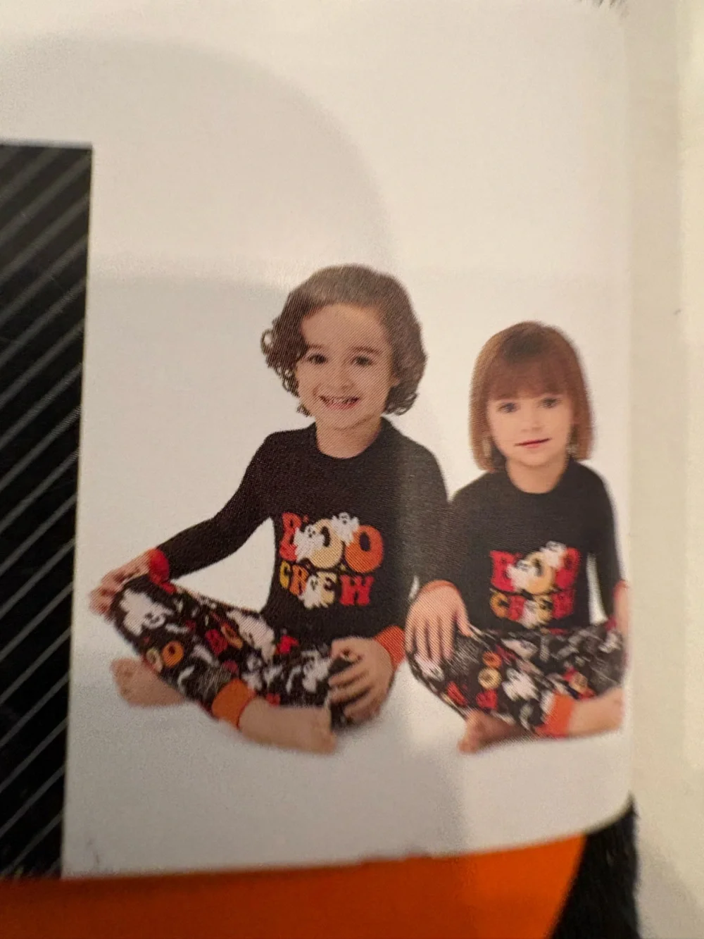 Toddler Halloween 'CREW' Pajama Set - Black & Orange
